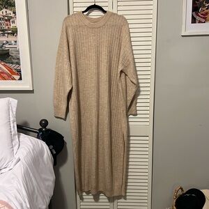 ASOS Cream Heathered Sweater Dress